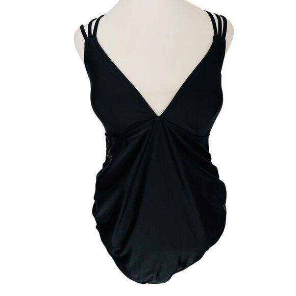 LIZ LANGE MATERNITY One Piece
SWIMSUIT Beaded Lattice Back, black size M - Picture 5 of 11
